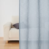 リネンライク　レース（防炎）ノンプリーツカーテン／ブルー