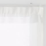 リネンライク　レース（防炎）ノンプリーツカーテン／ブルー