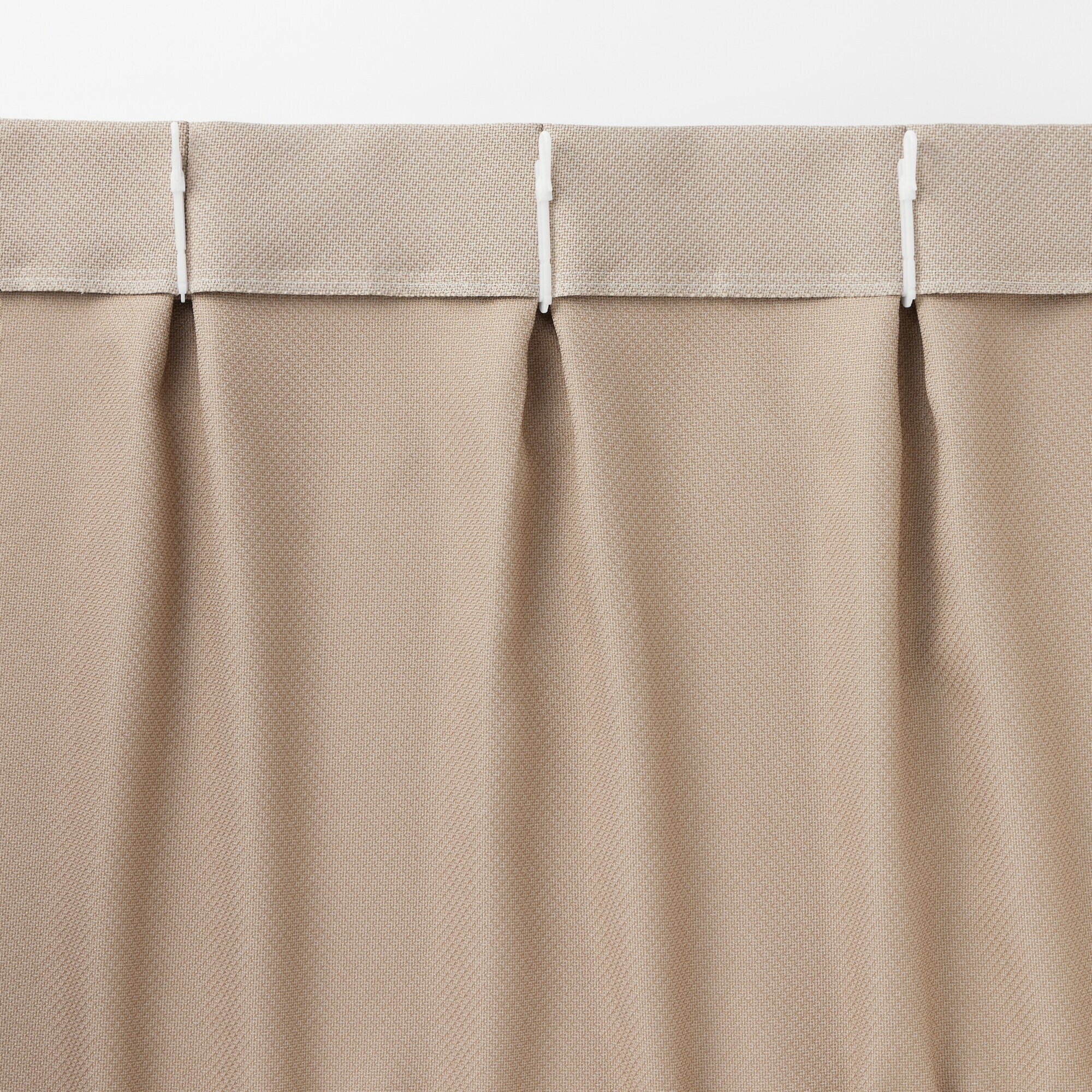 ポリエステル鹿の子織プリーツカーテン／チャコールグレー