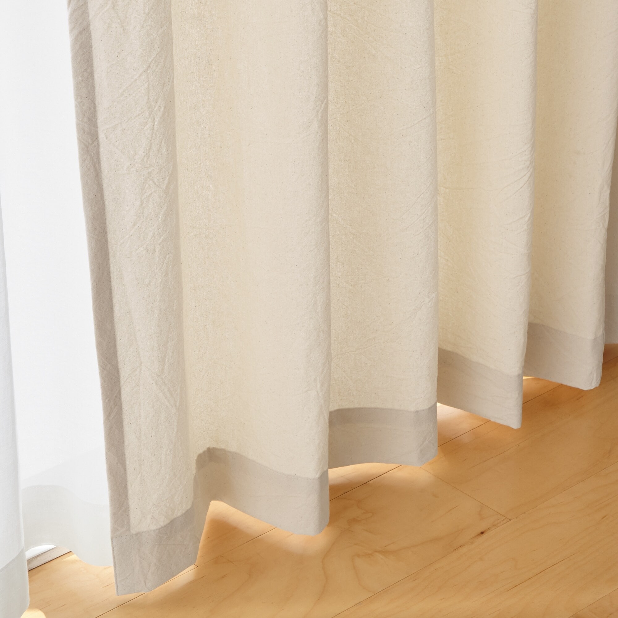 無印良品オーダーサイズ綿洗いざらし平織プリーツカーテン4枚1セット 綿洗いざらし平織プリーツカーテン／生成 | 無印良品