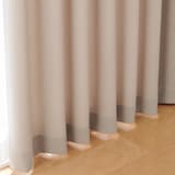 ポリエステル鹿の子織プリーツカーテン／ライトブラウン