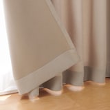 ポリエステル鹿の子織プリーツカーテン／ライトブラウン