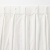 綿空き羽　レース２倍ヒダプリーツカーテン／ブルーストライプ