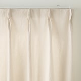 綿洗いざらし平織プリーツカーテン／オフ白