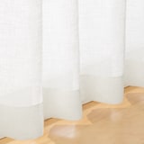 リネンライク　レース（防炎）２倍ヒダプリーツカーテン／オフ白