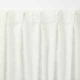 リネンライク　レース（防炎）２倍ヒダプリーツカーテン／オフ白