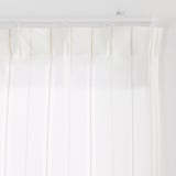 綿空き羽　レースノンプリーツカーテン／ブルーストライプ