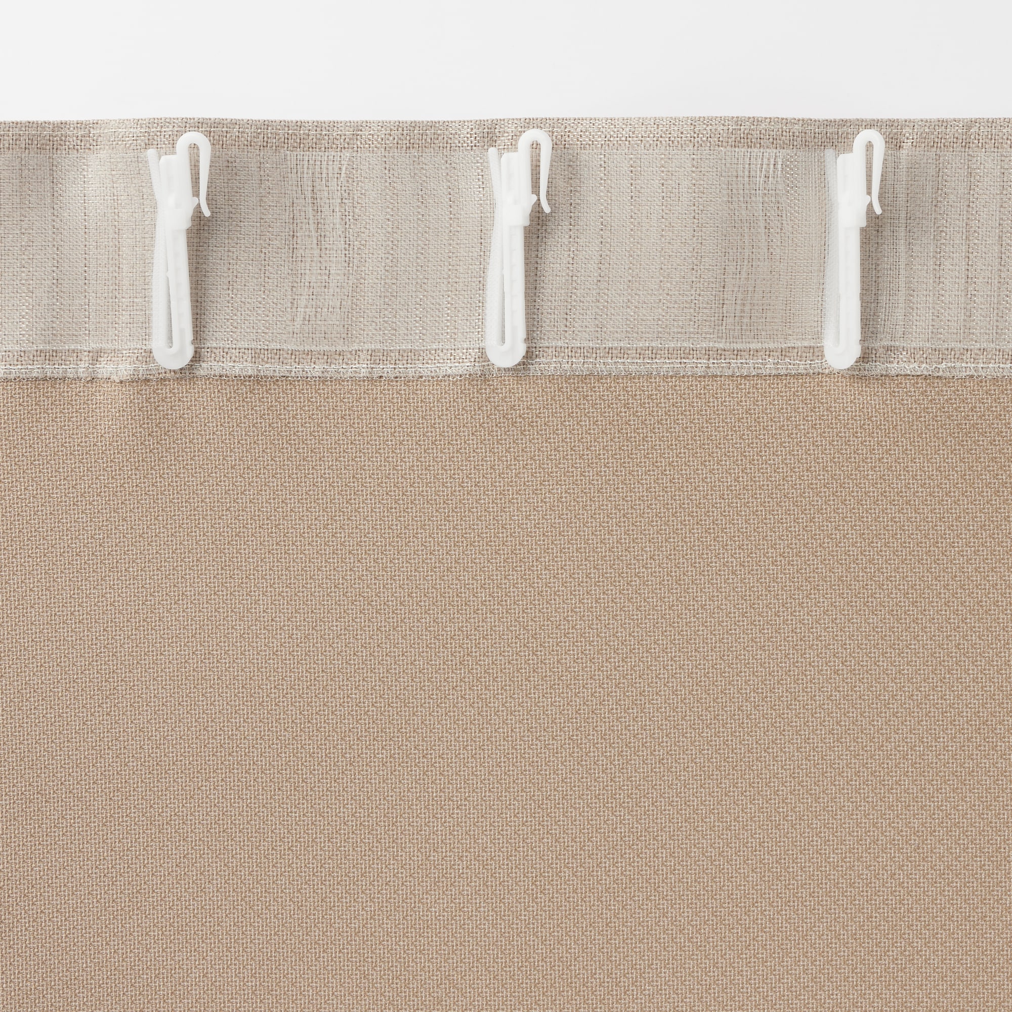 ポリエステル鹿の子織ノンプリーツカーテン／アイボリー | 無印良品