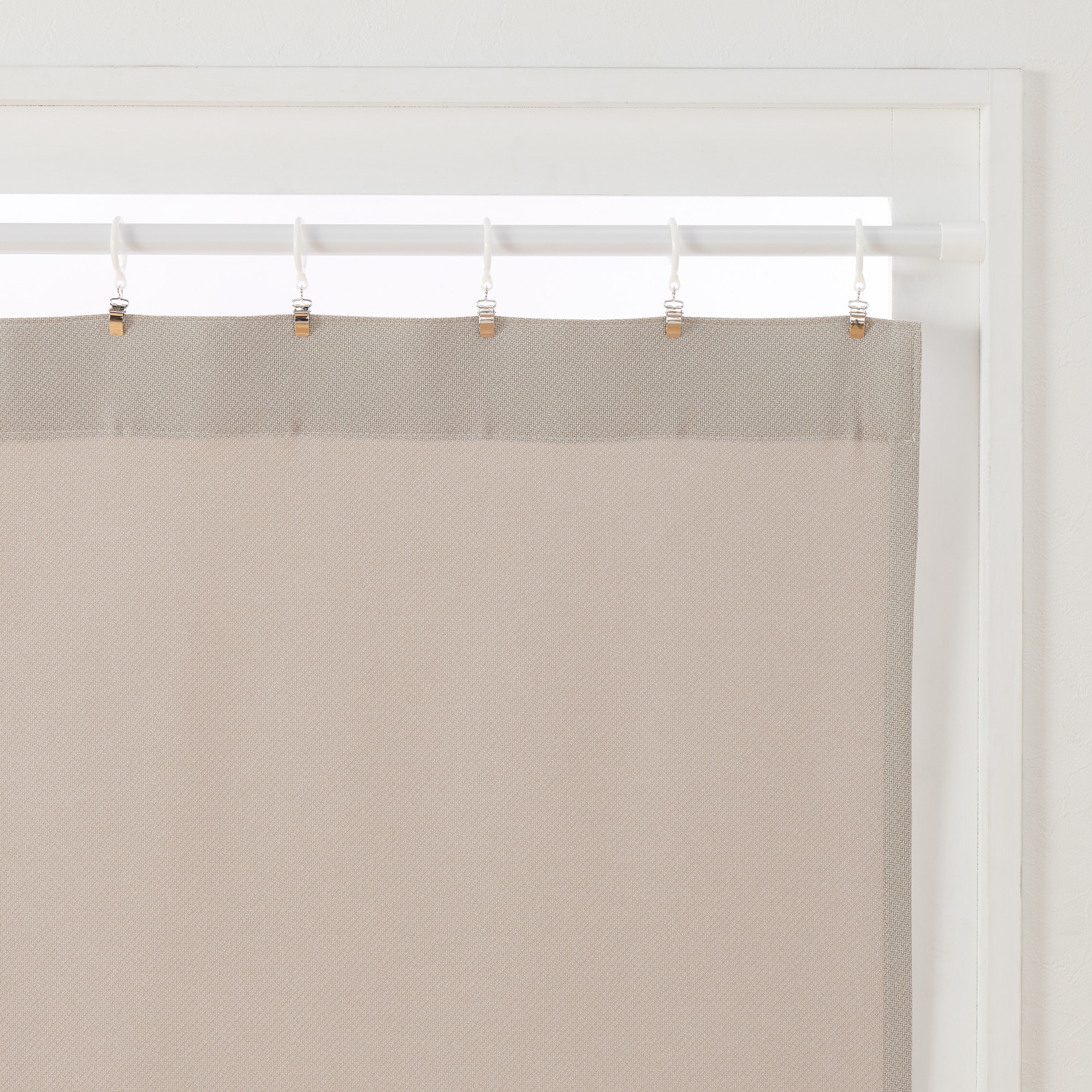 ポリエステル鹿の子織ノンプリーツカーテン／アイボリー | 無印良品