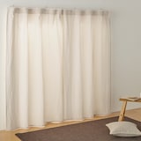 綿洗いざらし平織ノンプリーツカーテン／生成