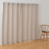 ポリエステル鹿の子織ノンプリーツカーテン／ライトブラウン
