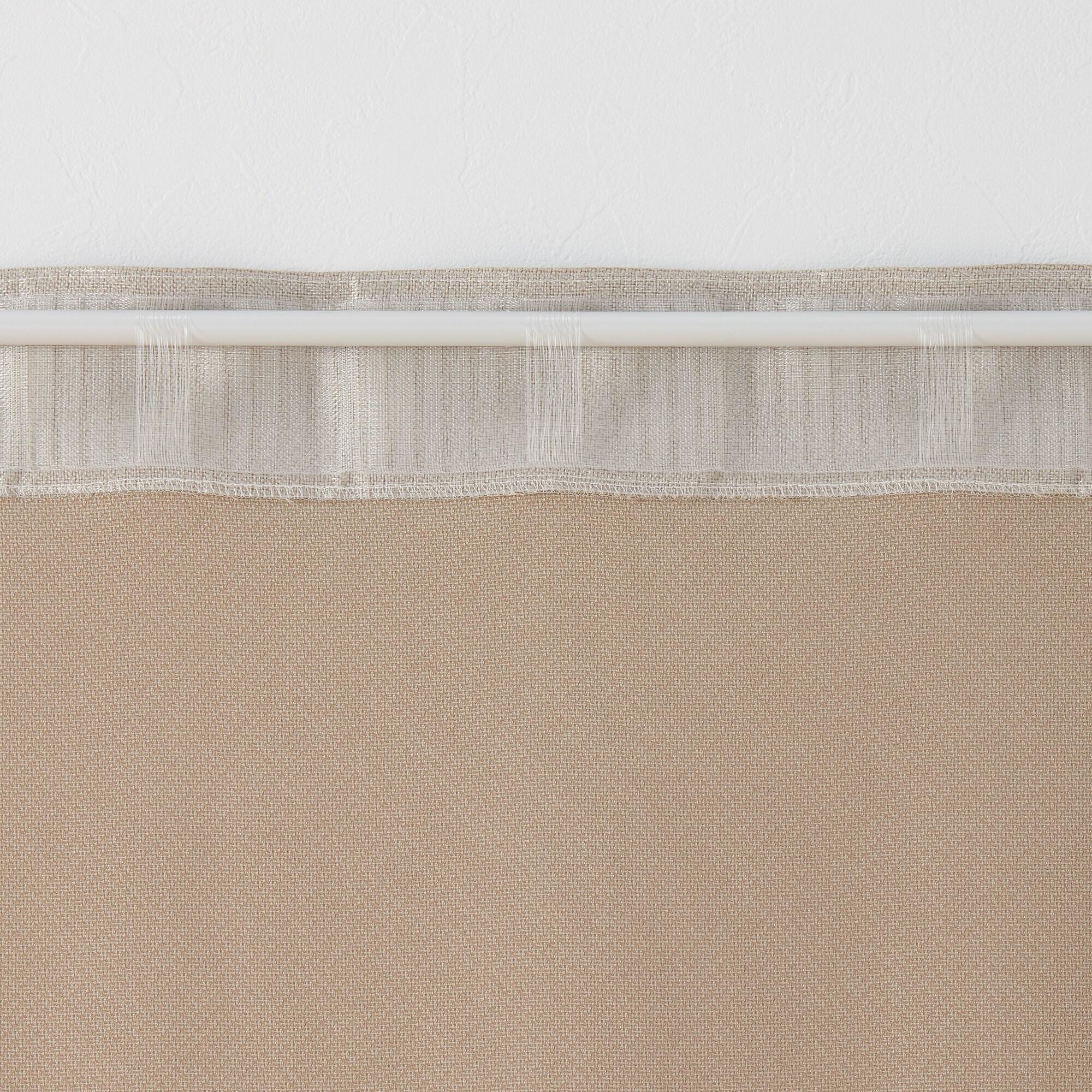 ポリエステル鹿の子織ノンプリーツカーテン／ライトブラウン | 無印良品