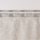 麻平織ノンプリーツカーテン／マスタードストライプ