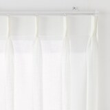 リネンライク　レース（防炎）２倍ヒダプリーツカーテン／マスタード