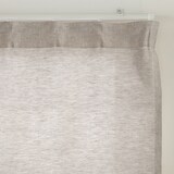 麻平織ノンプリーツカーテン／マスタードストライプ