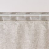 麻平織ノンプリーツカーテン／マスタードストライプ