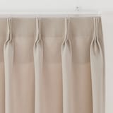 ポリエステル鹿の子織２倍ヒダカーテン／ライトブラウン