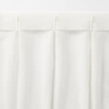 リネンライク　レース（防炎）プリーツカーテン／オフ白