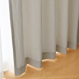 綿洗いざらし平織プリーツカーテン／ペールブラウン