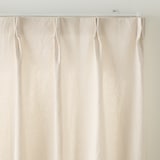 綿洗いざらし平織プリーツカーテン／ペールブラウン