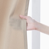 ポリエステル鹿の子織ノンプリーツカーテン／ライトブラウン