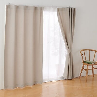 無印良品 ノンプリーツカーテン 丈210cm ライトグレー 楽天市場】防炎・遮光性 二重織りノンプリーツカーテン・幅100×丈