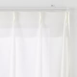 リネンライク　レース（防炎）プリーツカーテン／マスタード