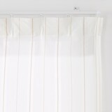 綿空き羽　レースノンプリーツカーテン／ベージュストライプ