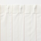 綿空き羽　レースノンプリーツカーテン／ベージュストライプ