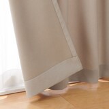 ポリエステル鹿の子織ノンプリーツカーテン／ライトブラウン