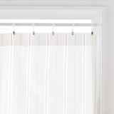 綿空き羽　レースノンプリーツカーテン／ブルーストライプ