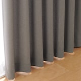 ポリエステル鹿の子織プリーツカーテン／チャコールグレー