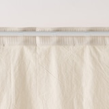 綿洗いざらし平織ノンプリーツカーテン／オフ白