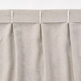 麻平織プリーツカーテン／ブルーストライプ