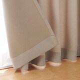 ポリエステル鹿の子織プリーツカーテン／ライトブラウン