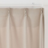 ポリエステル鹿の子織プリーツカーテン／ライトブラウン