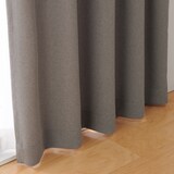 ポリエステル鹿の子織ノンプリーツカーテン／チャコールグレー