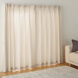 綿洗いざらし平織プリーツカーテン／生成