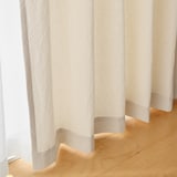 綿洗いざらし平織プリーツカーテン／生成