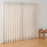 ポリエステル鹿の子織２倍ヒダカーテン／アイボリー