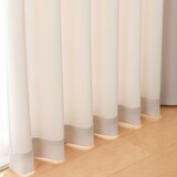 ポリエステル鹿の子織２倍ヒダカーテン／アイボリー