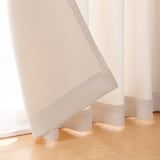 ポリエステル鹿の子織２倍ヒダカーテン／アイボリー