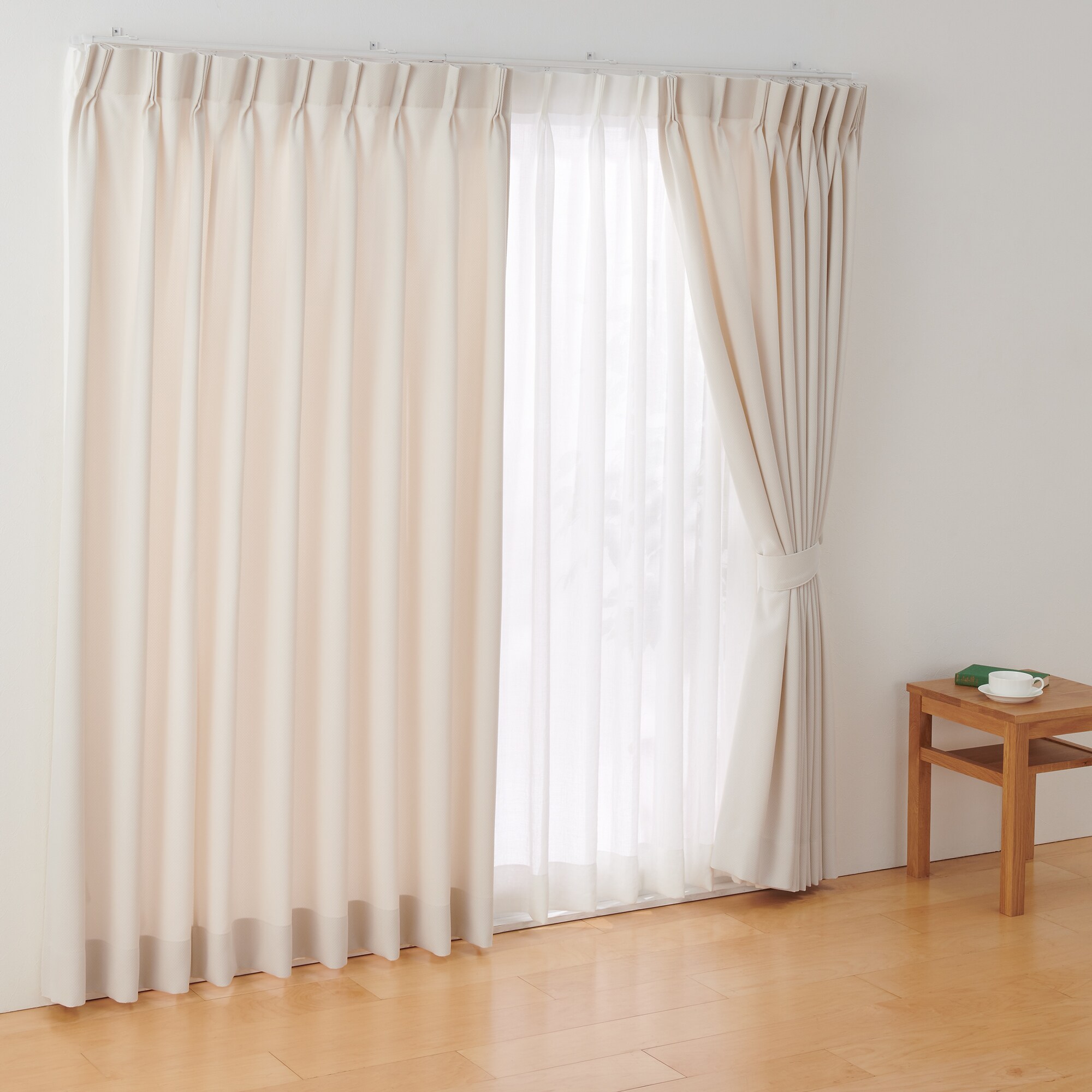 MUJI ポリエステルカーテン アイボリー2枚組 MUJI ポリエステルカーテン アイボリー2枚組
