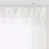 リネンライク　レース（防炎）ノンプリーツカーテン／ブルー