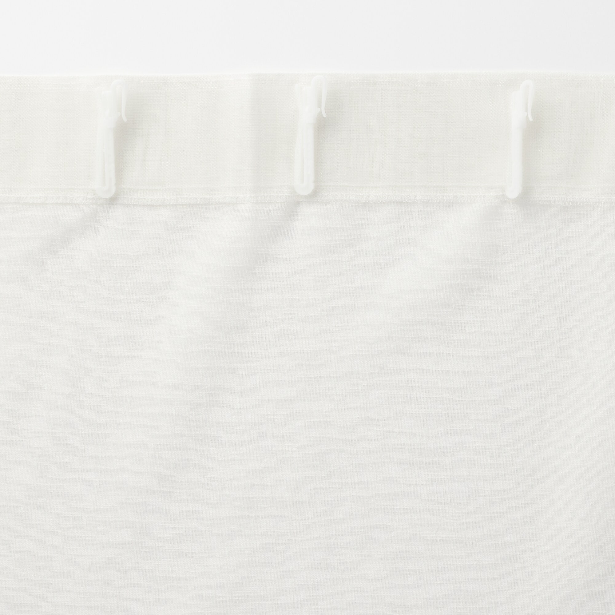 リネンライク　レース（防炎）ノンプリーツカーテン／ブルー