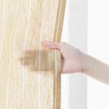 麻平織プリーツカーテン／マスタードストライプ