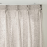 麻平織プリーツカーテン／マスタードストライプ