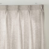 麻平織プリーツカーテン／マスタードストライプ