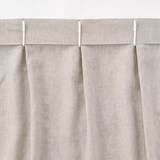 麻平織プリーツカーテン／マスタードストライプ