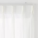 リネンライク　レース（防炎）２倍ヒダプリーツカーテン／マスタード